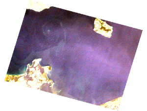 Landsat 7 image showing features in the Baltic, data courtesy of ESA