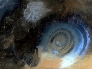 Eye of the Sahara from Landsat 8 on 7th July 2015. Data courtesy of NASA/USGS.