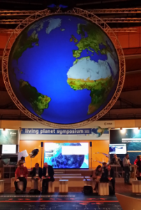 Living planet rotating global in the exhibition area, photo: S Lavender