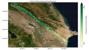 solar-induced fluorescence (SIF) measurements from OCO-3 over western Asia